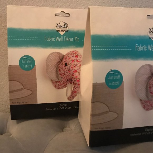 Needle Creations Fabric Wall Decor Kit: Elephant Nwt - Picture 4 of 7